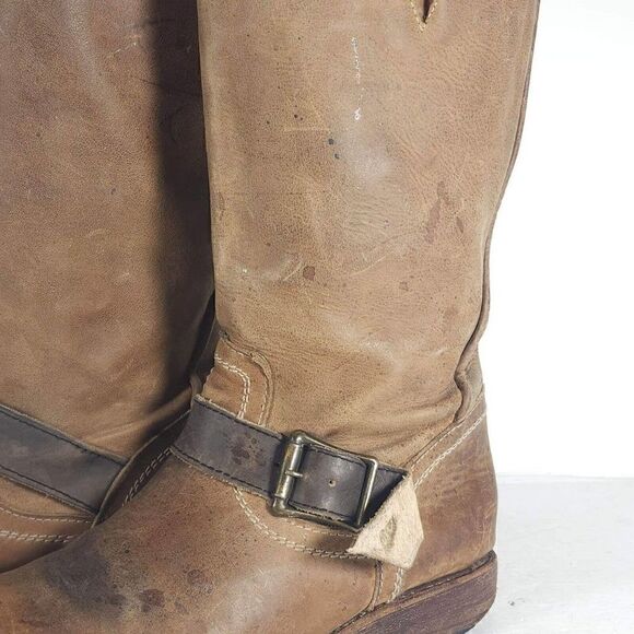 FREEBIRD BY STEVEN Women's CRSBY US 8 Brown Distressed BIKER MOTO BOOTS - Picture 12 of 15